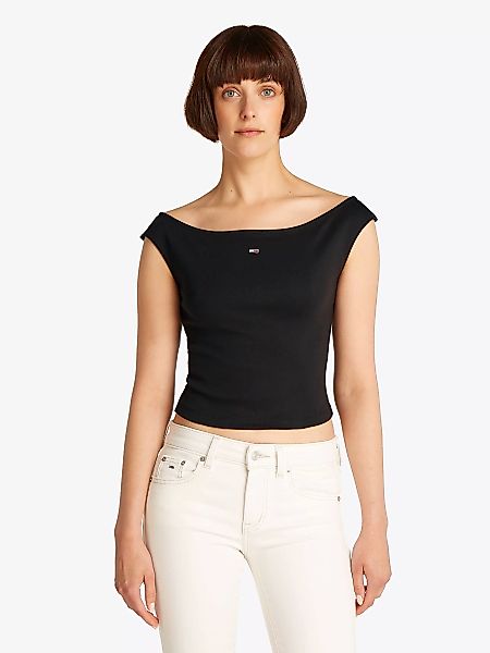 Tommy Jeans Tanktop "TJW BOAT NECK TOP SS EXT", mit Logostickerei günstig online kaufen