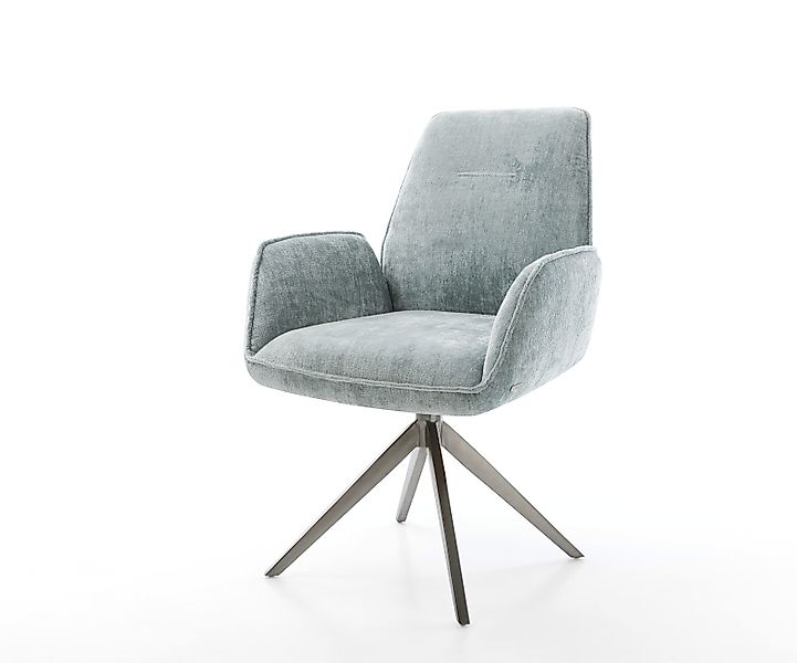 Drehstuhl Zoa-Flex Chenille Pastellblau Kreuzgestell breit Graphit 360° dre günstig online kaufen
