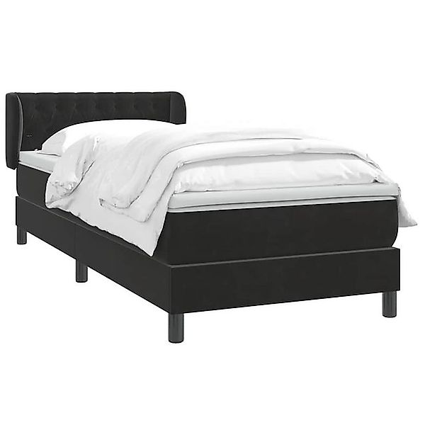 vidaXL Bett Boxspringbett mit Matratze Schwarz 90x220 cm Samt günstig online kaufen