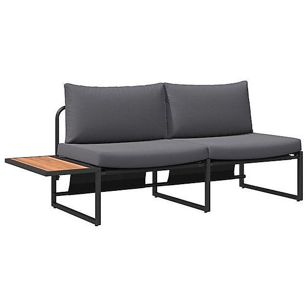 vidaXL Loungesofa 2-Sitzer Garten Sofa mit anthrazitfarbenen Kissen, 1 Teil günstig online kaufen