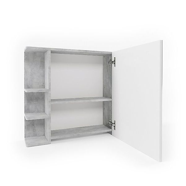 Vicco Badezimmerspiegelschrank Fynn, Beton/Weiß, 80 x günstig online kaufen