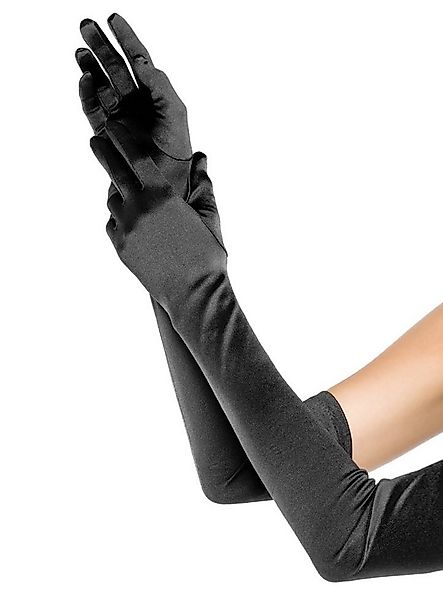 Leg Avenue Kostüm Satin Handschuhe extra lang schwarz, Lange Damenhandschuh günstig online kaufen