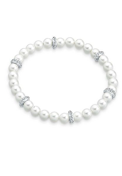 Elli Perlenarmband Muschelkernperlen Kristalle 925 Silber günstig online kaufen