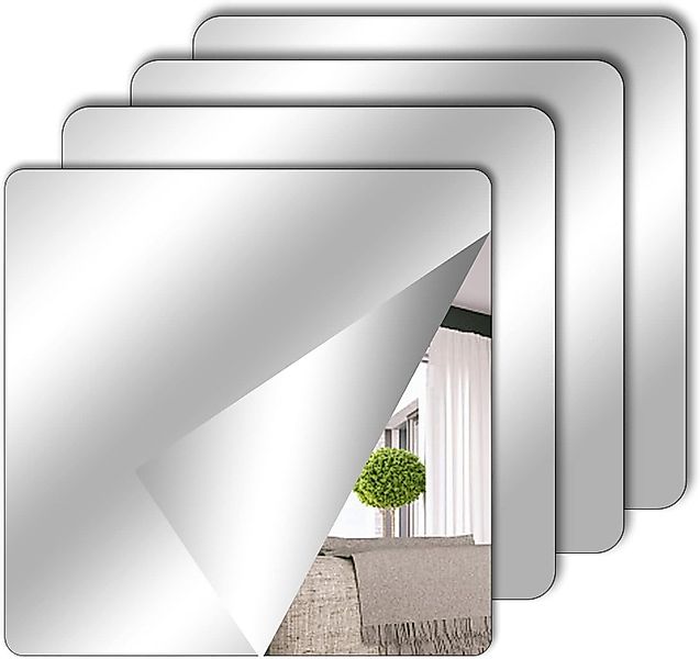 FELIXLEO Wandspiegel Selbstklebende Fliesenspiegel 4 Stück günstig online kaufen