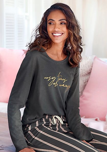 LASCANA Pyjamaoberteil 1-teilig, mit Folienprint günstig online kaufen
