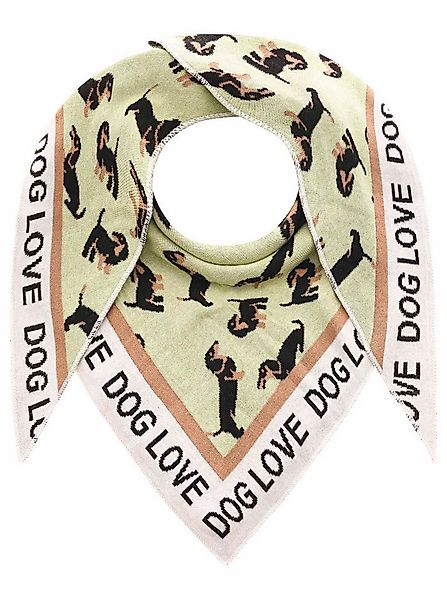 Zwillingsherz Dreieckstuch, Tiermotiv, Schriftzug, wärmend, Strick günstig online kaufen