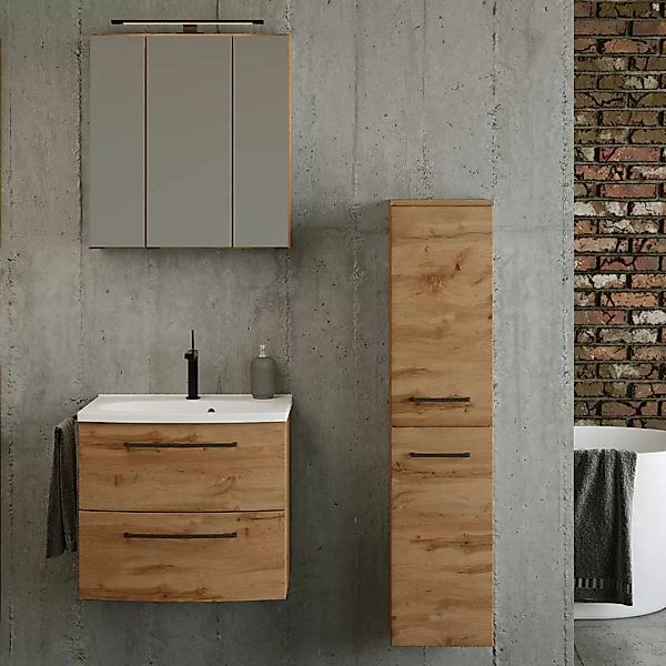 Gästetoilette Set mit Spiegelschrank inklusive Waschbecken (dreiteilig) günstig online kaufen