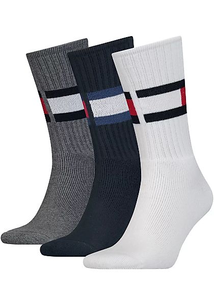 Tommy Hilfiger Sportsocken "TH Crew Socks 3-pack", (Packung, 3 Paar), Mit g günstig online kaufen