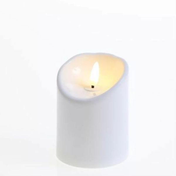 MARELIDA LED Kerze Außen 3D Flamme flackernd D: 7,5cm H: 10cm weiß  Erwachs günstig online kaufen