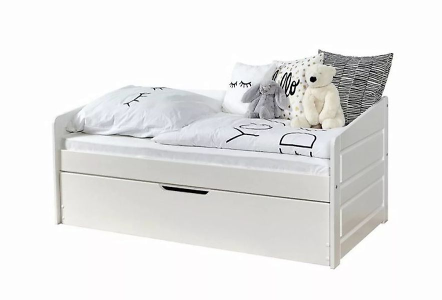 Ticaa Funktionsbett Sofabett MINI Micki 80x160 Buche Weiß Komplett Set günstig online kaufen