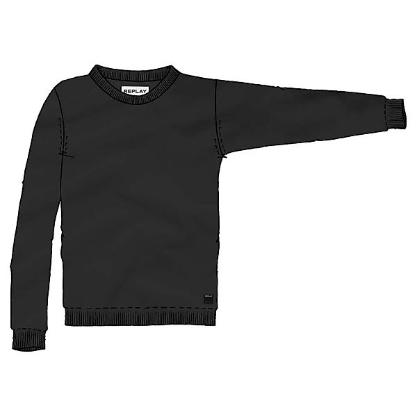 Replay Uk2671 Mesh Pullover XL Black günstig online kaufen