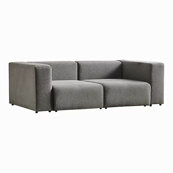 en.casa Sofa, 2 Teile, »Suldal« 2-Sitzer Modulsofa mit Longchair Webstoff G günstig online kaufen