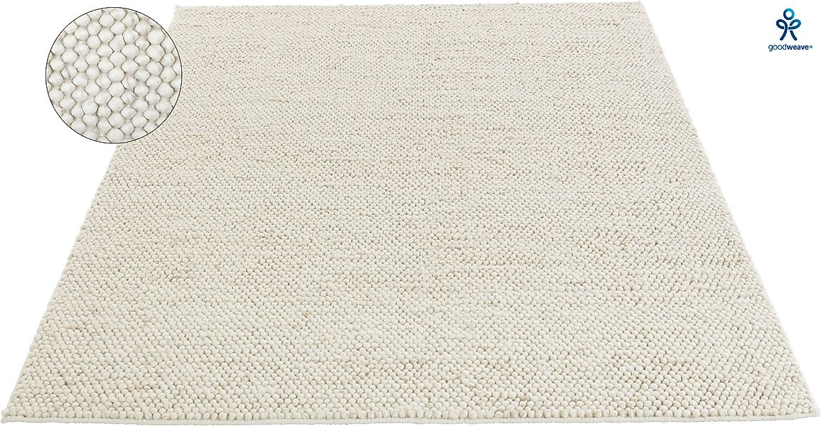 my home Wollteppich »Wolly, Wolle«, rechteckig, 14 mm Höhe, handgewebt, Han günstig online kaufen