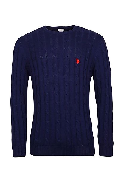 U.S. Polo Assn. Strickpullover Pullover Strick Zopfmuster (1-tlg) günstig online kaufen