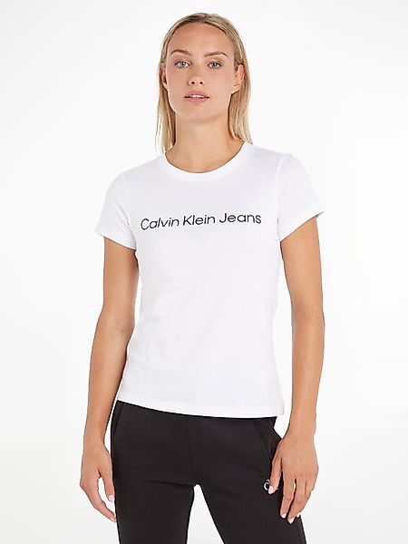 Calvin Klein Jeans T-Shirt "CORE INSTIT LOGO SLIM FIT TEE" mit CK-Logoschri günstig online kaufen