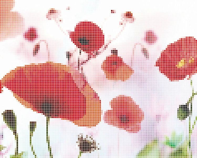 Fototapete "Digitale Blume" 4,00x2,50 m / Strukturvlies Klassik günstig online kaufen