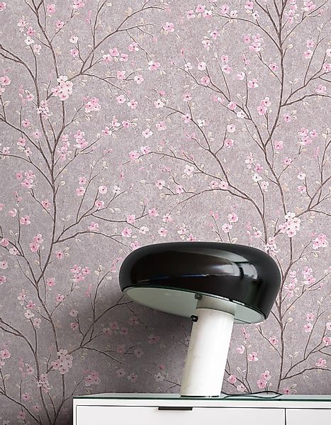 Newroom Vliestapete, Grau Tapete Floral Blumen günstig online kaufen