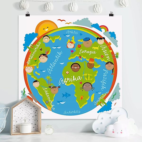 Poster - Quadrat No.EK129 Kinderwelt günstig online kaufen