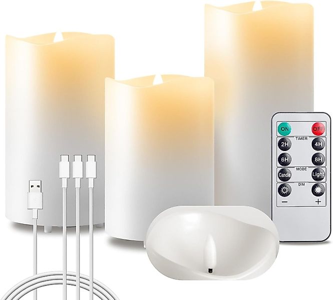 EXTSUD LED-Kerze Flammenlose LED Kerzen 3er günstig online kaufen