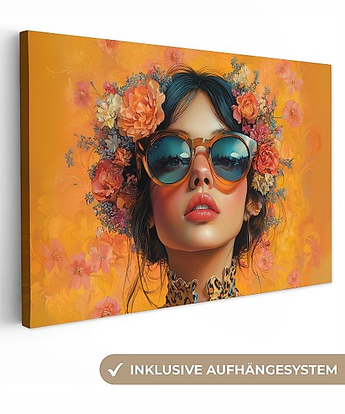 OneMillionCanvasses® Leinwandbild Frau - Blumen - günstig online kaufen