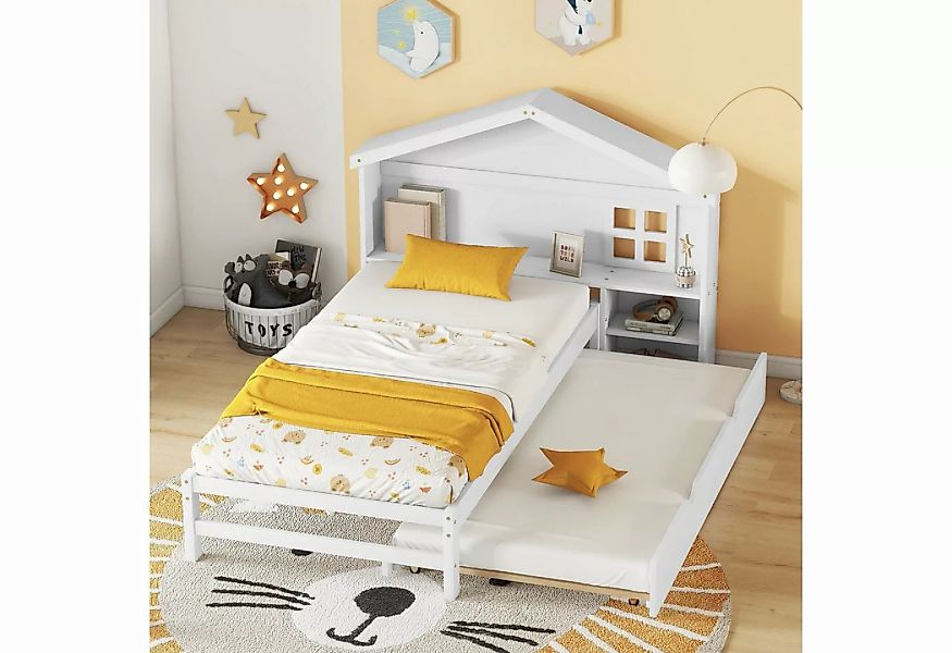 Gotagee Kinderbett Bett 90x200cm Hausbett Kinderbett Flaches Bett Massivhol günstig online kaufen