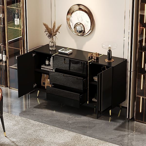 HAUSS SPOLE Sideboard Hochglanzschrank mit 2 günstig online kaufen
