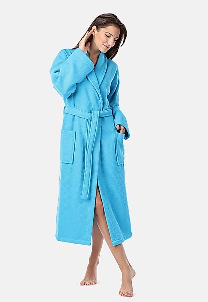 Ladeheid Bademantel Damen Waffelpiqué Bademantel - 100% Baumwolle LA40-227, günstig online kaufen