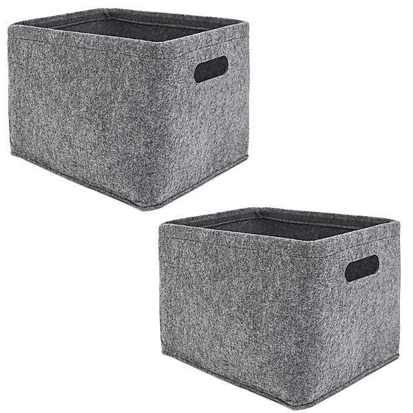 DuneDesign Aufbewahrungskorb 2er Set - 33x26x23 Filz Aufbewahrungsbox - Kal günstig online kaufen