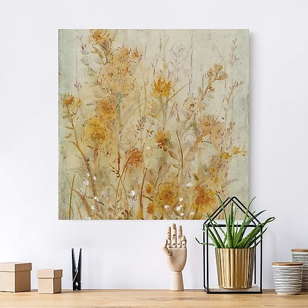 Leinwandbild auf Canvas Natural Gelbe Wilde Blumenwiese günstig online kaufen