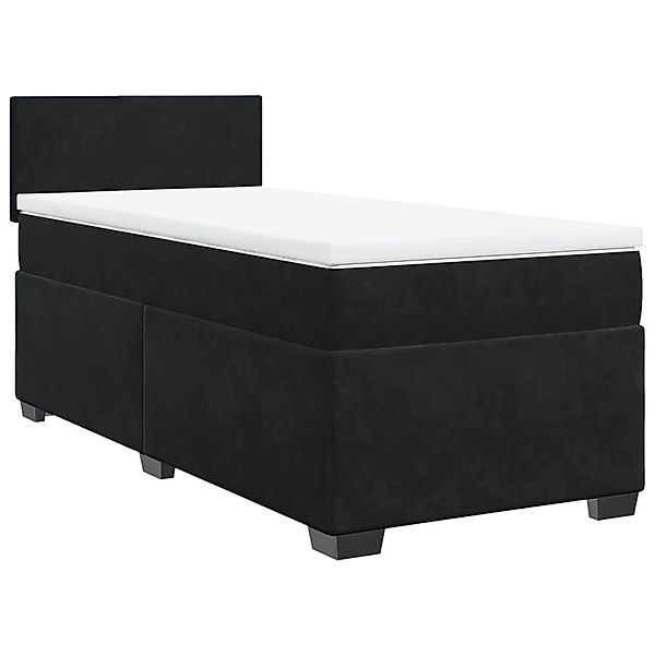 vidaXL Boxspringbett, Boxspringbett mit Matratze Schwarz 90x190 cm Stoff günstig online kaufen