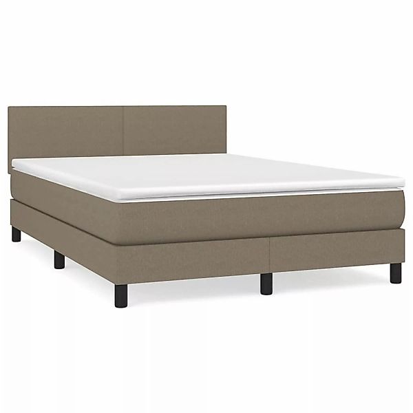 vidaXL Boxspringbett, Boxbett mit Matratze Taupe 140x190 cm Stoff günstig online kaufen