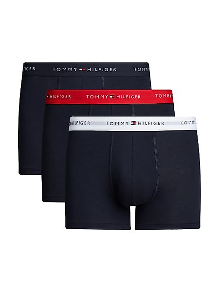 Tommy Hilfiger 3-er Set Trunks Blau mit verschiedenfarbigen Webbund günstig online kaufen