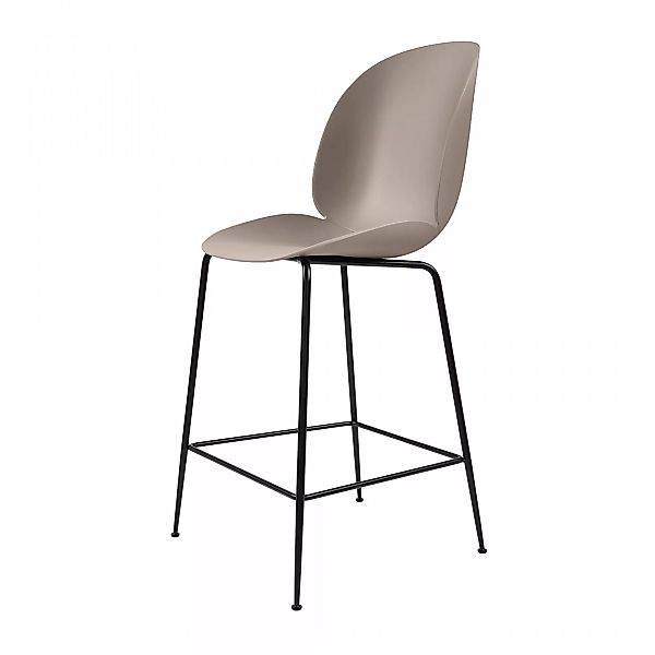 Gubi - Beetle Counter Chair 65cm Gestell Schwarz - neues beige/Sitz Polypro günstig online kaufen