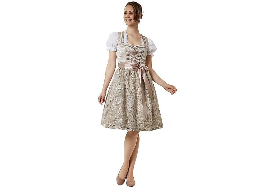 dressforfun Dirndl hochwertiges & elegantes Trachtenkleid Ella Champagner ( günstig online kaufen