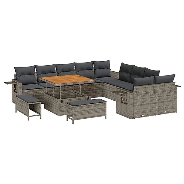 vidaXL Garten-Sofa-Set 13-Tlg Grau Poly Rattan 3361798 günstig online kaufen