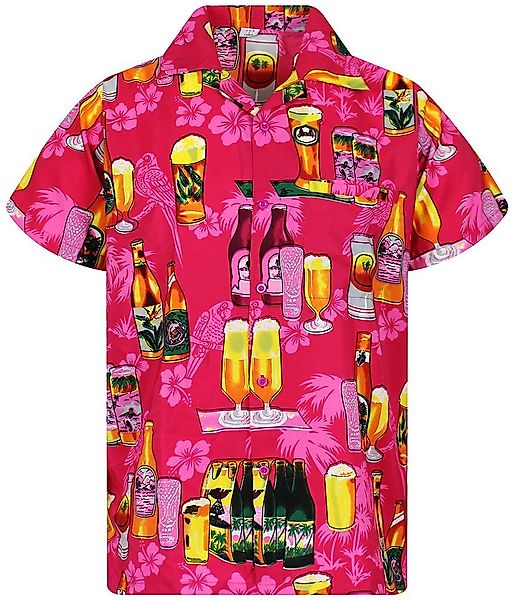 King Kameha Hawaiihemd Beerbottle Funky Hawaii-Hemd Herren Kurzarm Front-Ta günstig online kaufen