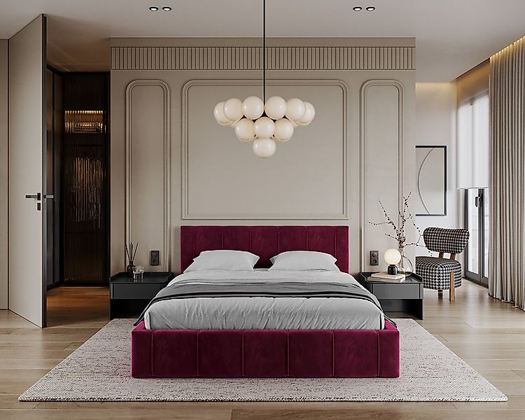 thematys Polsterbett Bett aus Velours Stauraumbett - TOPSELLER - MADE IN EU günstig online kaufen