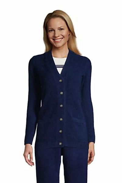 Langer Slounge-Cardigan, Damen, Größe: M Normal, Blau, Polyester-Mischung, günstig online kaufen