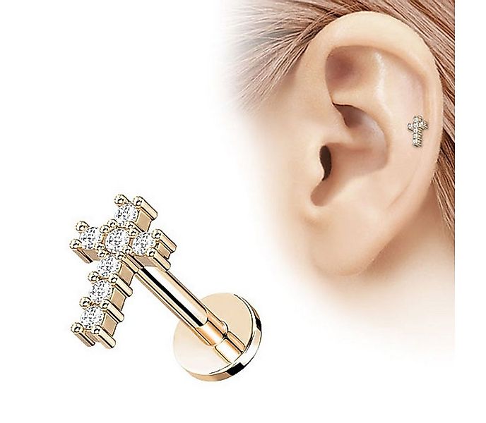 Taffstyle Piercing-Set Tragus Ohr Knorpel Helix Piercing Kristall Kreuz, St günstig online kaufen