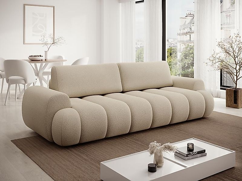 Sofa 4-Sitzer mit Schlaffunktion - Stoff - Beige - FRIDORA günstig online kaufen