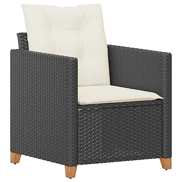 vidaXL Gartensessel mit Kissen Schwarz Poly Rattan 366317 günstig online kaufen