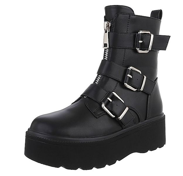 Ital-Design Trendige Boots mit Plateau und Schnallen für Damen Plateaustief günstig online kaufen