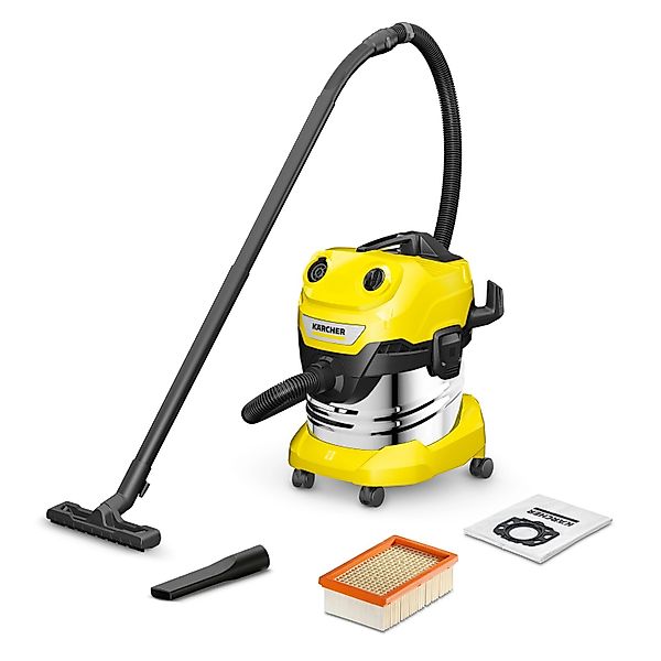 Kärcher Nass- und Trockensauger WD 4 S V-20/5/22 mit Edelstahlbehälter Gelb günstig online kaufen