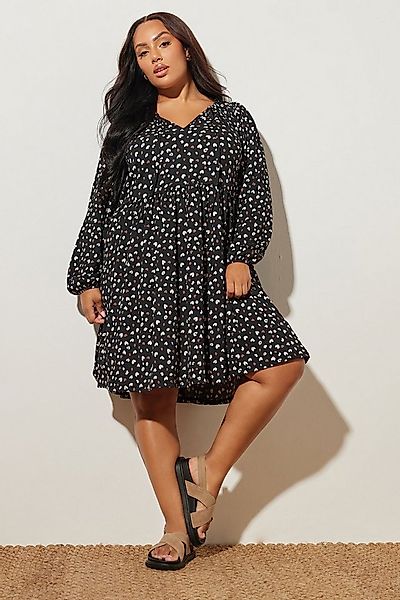 Stil Diva Minikleid Minikleid aus Crinkle-Stoff mit V-Ausschnitt und langen günstig online kaufen