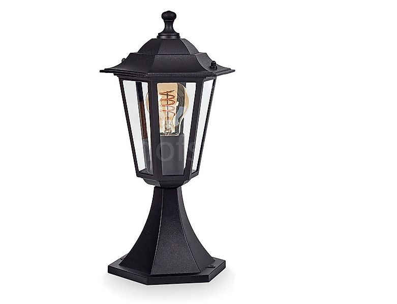 hofstein Pollerleuchte Sockelleuchte aus Metall/Glas in Schwarz/Klar, ohne günstig online kaufen