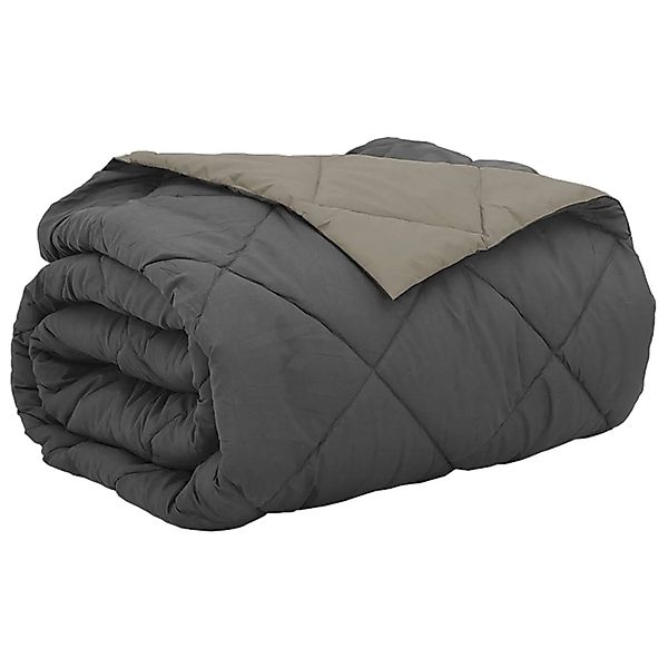 vidaXL Sommerdecke Hellgrau und Anthrazit 240 x 260 cm Mikrofaser 42025523 günstig online kaufen