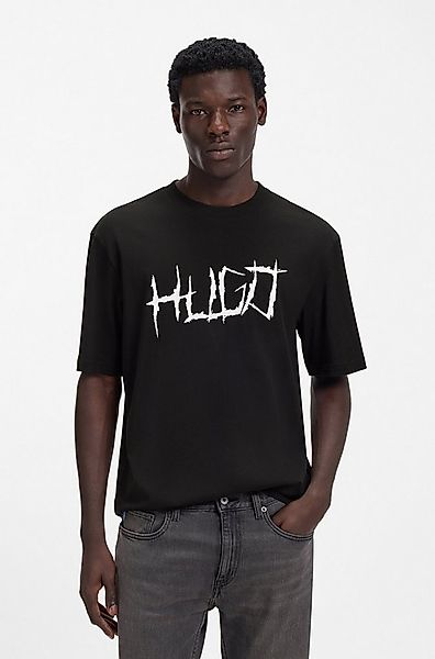 HUGO Blue T-Shirt Rundhalsausschnitt, Regular Fit, Logodruck günstig online kaufen