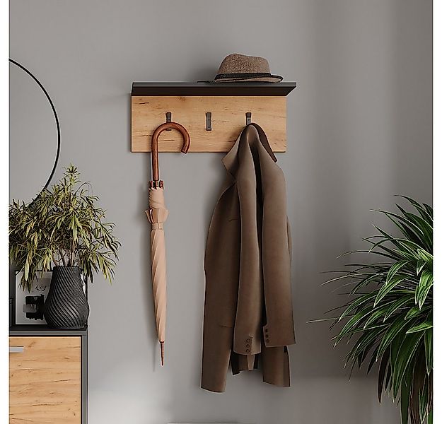 Vicco Garderobenschrank Orlando, Anthrazit/Goldkraft Eiche, 60 x 21.6 cm (1 günstig online kaufen