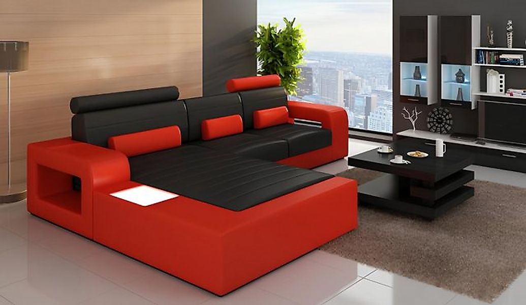 JVmoebel Ecksofa LEDER SOFA GARNITUR ECKSOFA mit USB ECKCOUCH GARNITUR LEDE günstig online kaufen