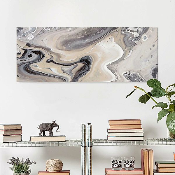 Glasbild Abstrakt - Panorama Gesteinsschmelze II günstig online kaufen